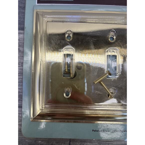 Allen+Roth Triple Toggle Wall Plate 0140209 Polished Brass Finish {1} - Picture 4 of 10